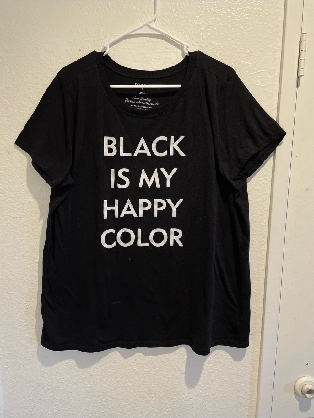 🖤 Torrid Black Is My Happy Color Slim Fit Graphic Tee Plus Size 2 / 2X